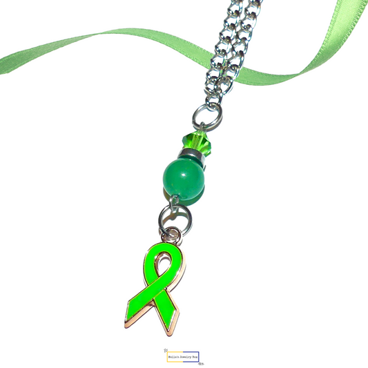 Lime Green Awareness Ribbon Necklace