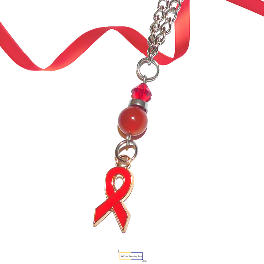 Red Awareness Ribbon Necklace