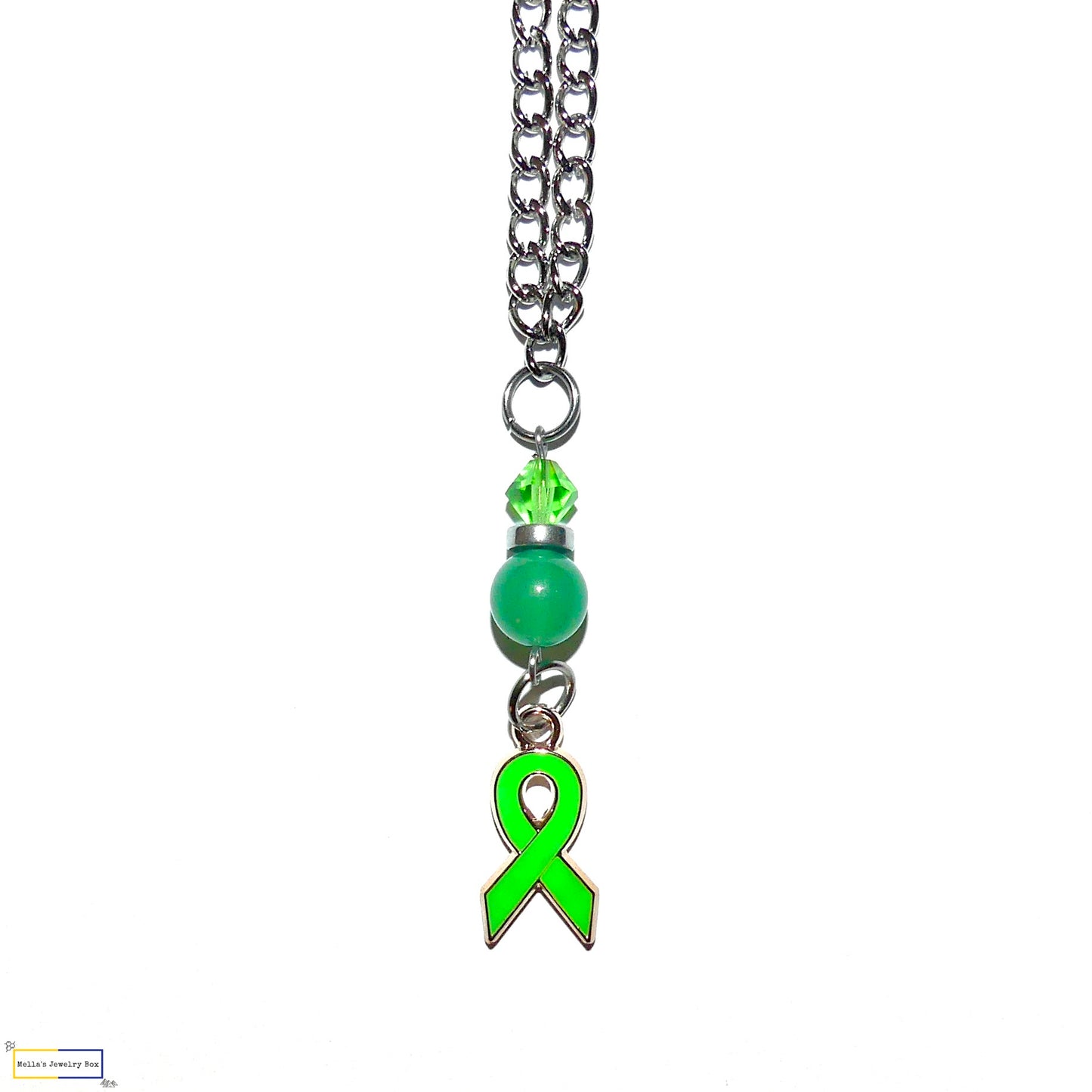 Lime Green Awareness Ribbon Necklace