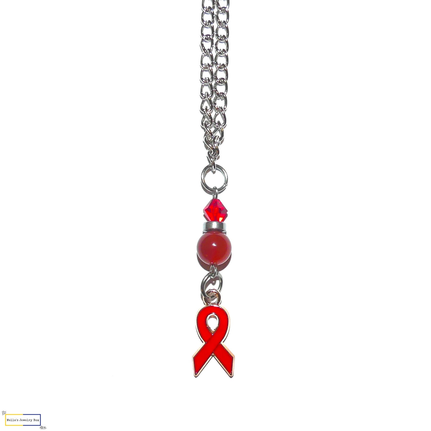 Red Awareness Ribbon Necklace