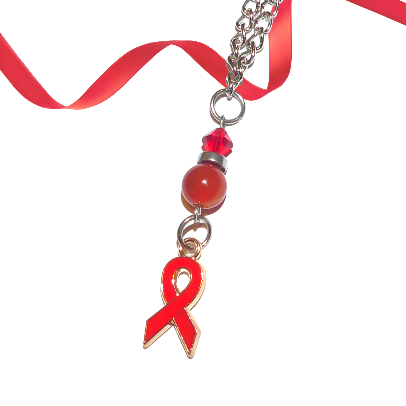 Red Awareness Ribbon Necklace