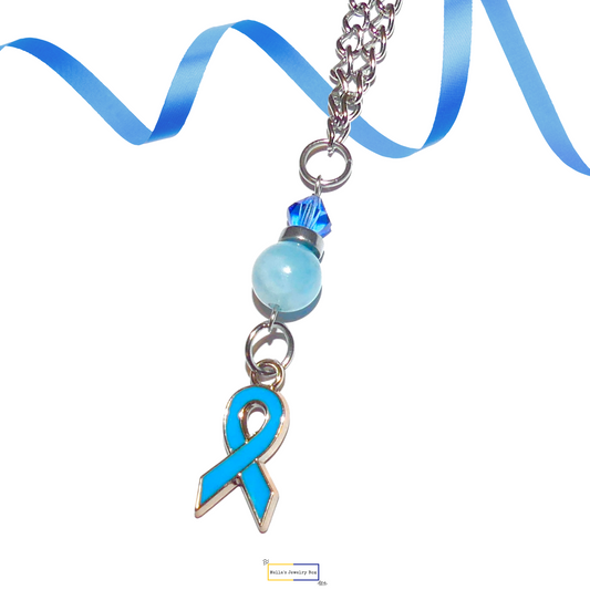 Light Blue Awareness Ribbon Necklace
